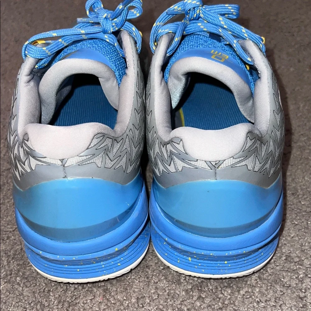 Under Armour Blue and Gray Sneakers with Yellow Accents - Picture 6 of 8